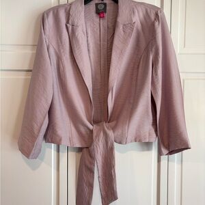 Vince Camuto Mauve Tie-Front Blazer